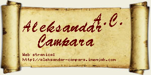 Aleksandar Čampara vizit kartica